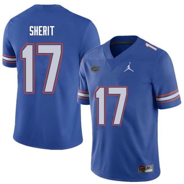 NCAA Florida Gators Jordan Sherit Men's #17 Jordan Brand Royal Stitched Authentic College Football Jersey APF7764WZ